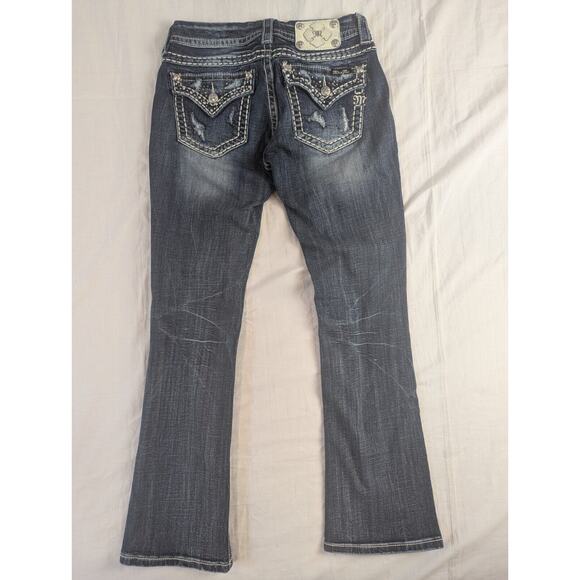 Miss Me Jeans Women's 28 Blue Signature Slim Boot #JE8154SB2R Embroidered 29x29 - Picture 3 of 9